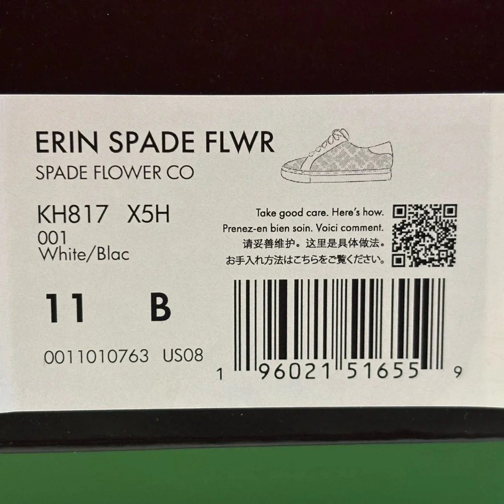 Kate Spade Floral Black and White Sneakers Erin Spade Flwr flower - Picture 7 of 9